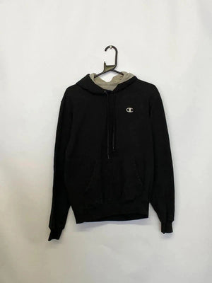 Champion Eco Black Hoodie – Small – Classic Pullover Sweatshirt