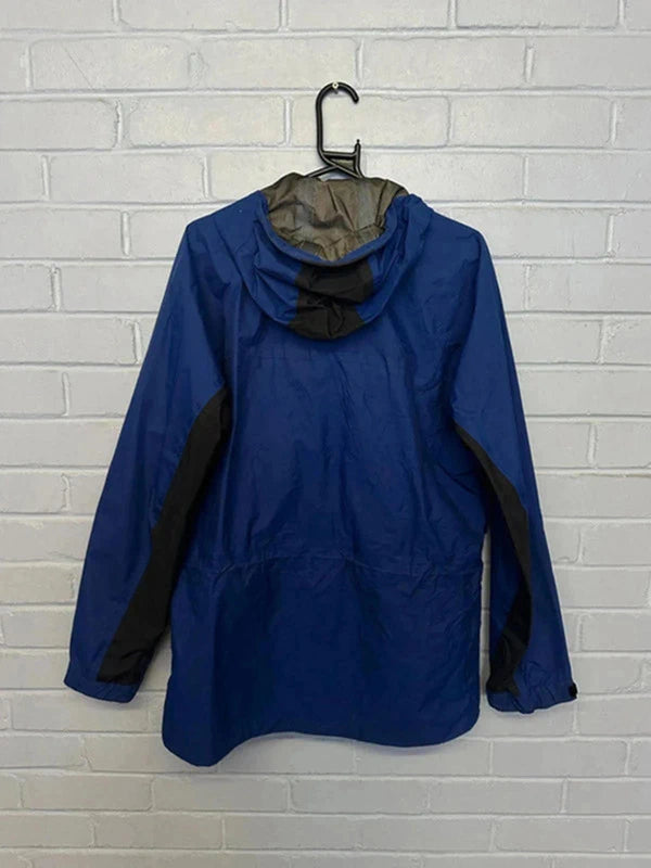 Vintage Jack Wolfskin Blue Black Windbreaker Jacket Men's L Hiking Outdoor Coat
