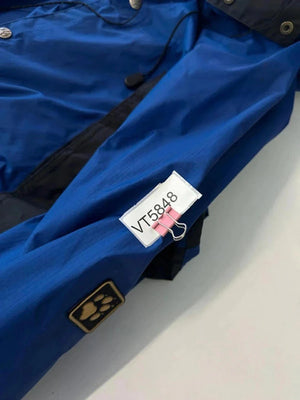 Vintage Jack Wolfskin Blue Black Windbreaker Jacket Men's L Hiking Outdoor Coat