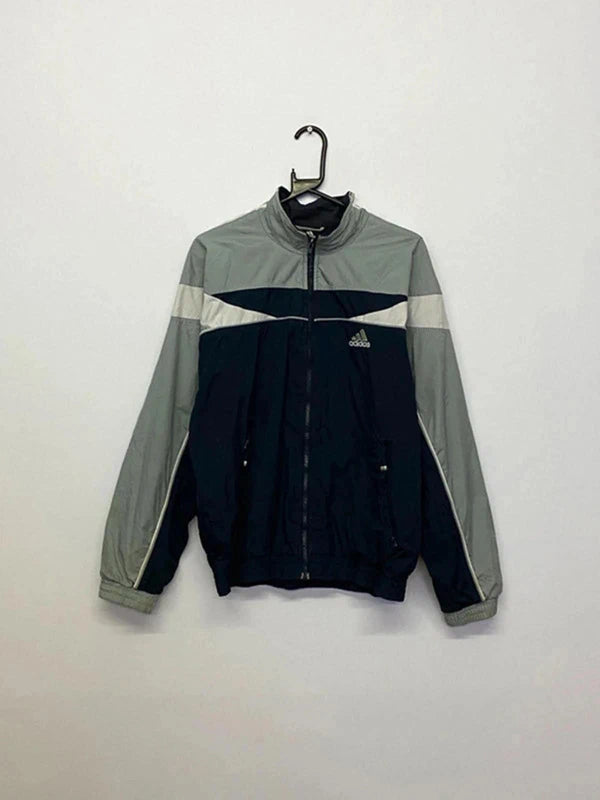 Adidas Track Jacket – Navy/Grey/White Colorblock