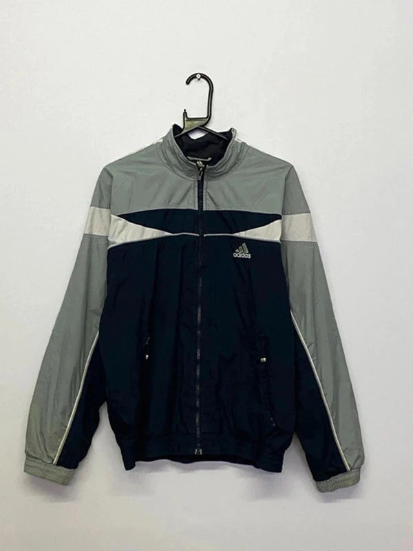 Adidas Track Jacket – Navy/Grey/White Colorblock