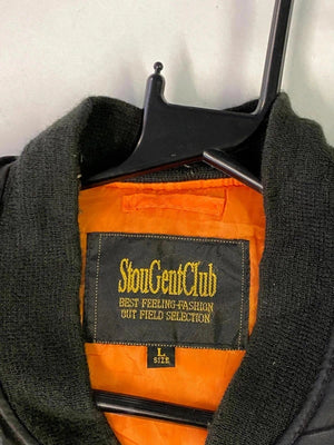 Black Bomber Jacket with Orange Lining