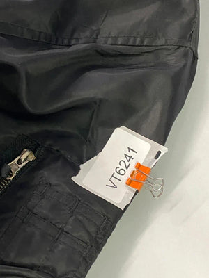 Black Bomber Jacket with Orange Lining