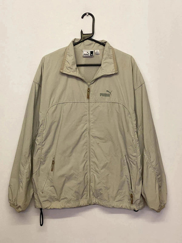 Vintage Puma Light Beige Windbreaker Jacket – Size M