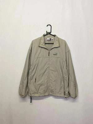 Vintage Puma Light Beige Windbreaker Jacket – Size M