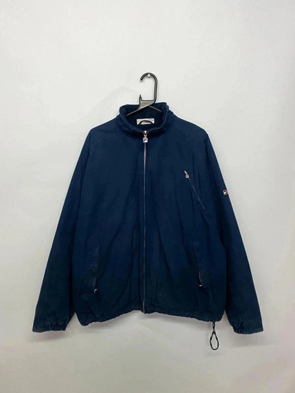 Fila Navy Zip Jacket with Fleece Lining – Size L