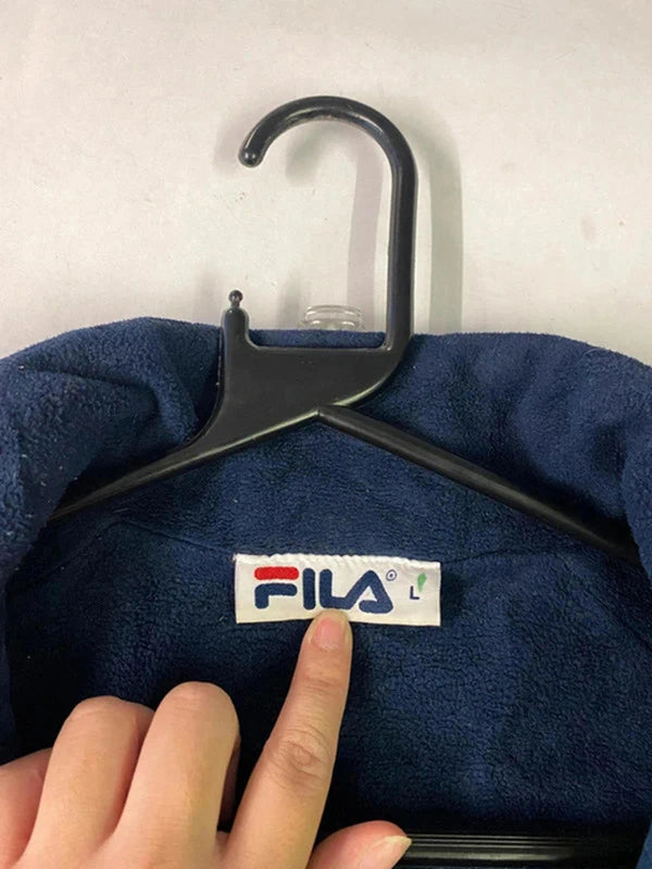 Fila Navy Zip Jacket with Fleece Lining – Size L