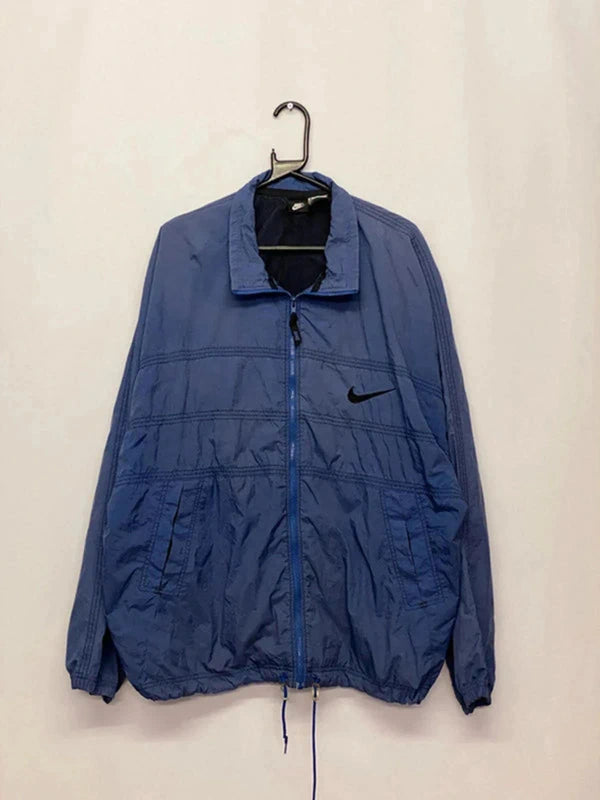 Vintage Nike Navy Blue Windbreaker – Size XL – Made in Malaysia – 90s Style