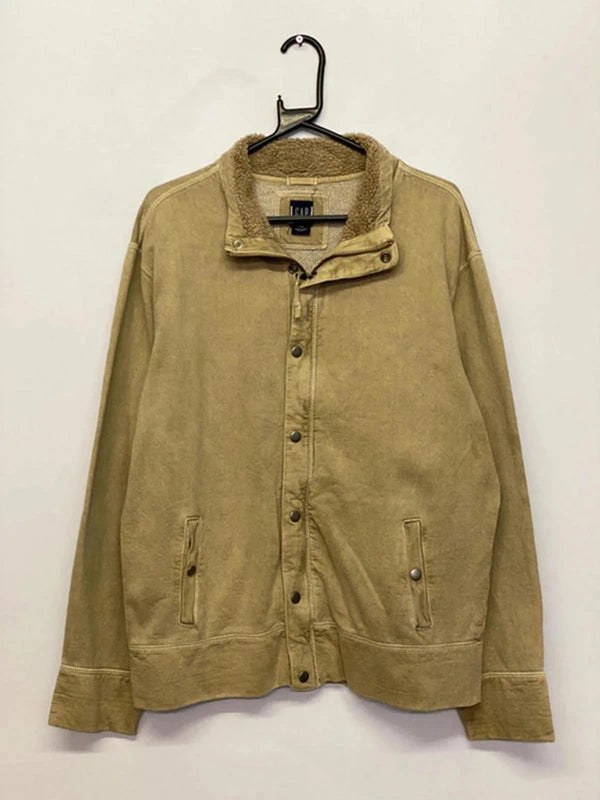 GAP Tan Sherpa-Lined Canvas Jacket Size L