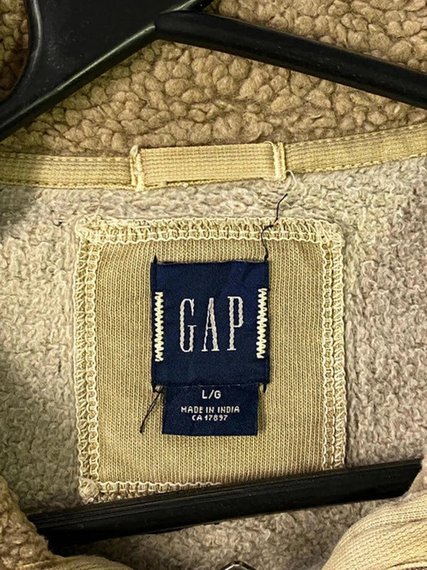 GAP Tan Sherpa-Lined Canvas Jacket Size L