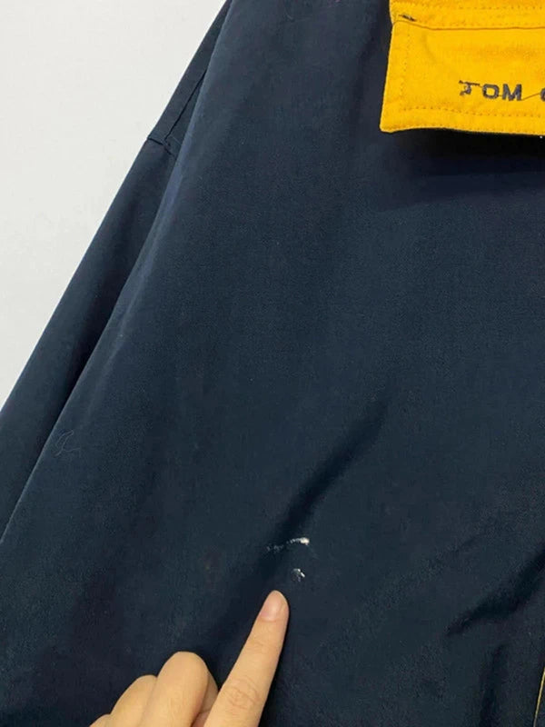 Vintage adidas Team Jacket Navy/Yellow “Tom Cruise” Embroidered – Size L/XL