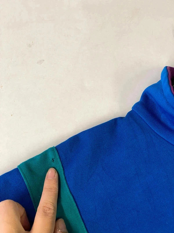 Vintage Puma Track Jacket – 80s/90s Blue Colourblock – Retro Zip Up
