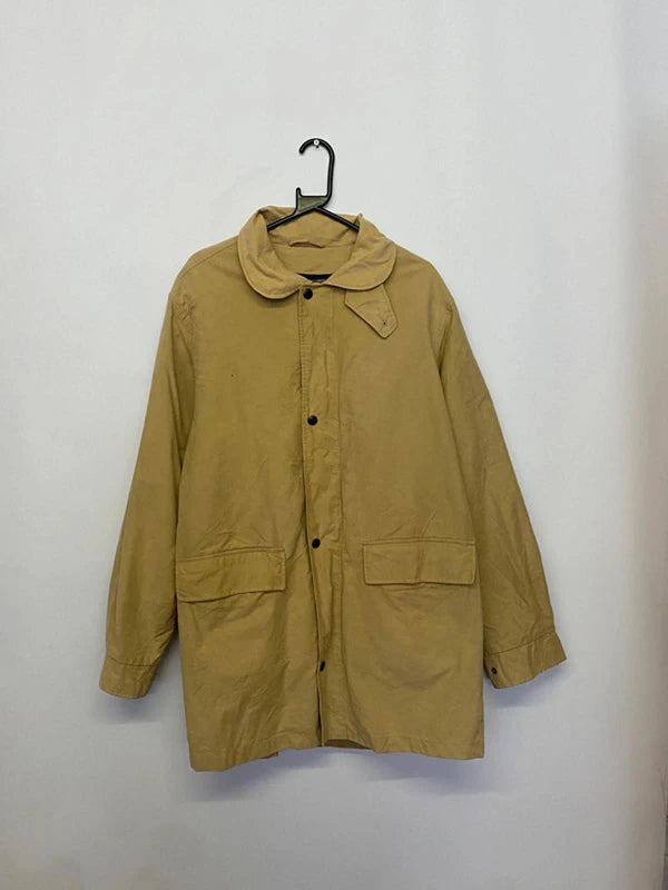 GANT Beige Waxed Cotton-Style Jacket – Fleece Lined – Men’s M