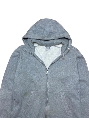 Grey Nike-Zip-through Hoodie Men's Medium