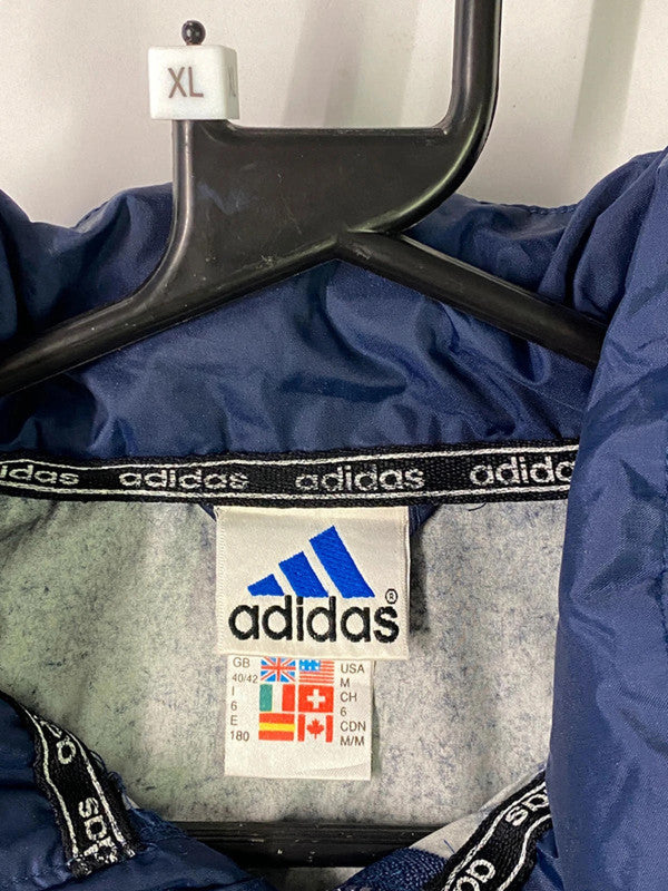 Vintage Adidas Navy Blue Windbreaker Jacket – Size M (Fits XL)