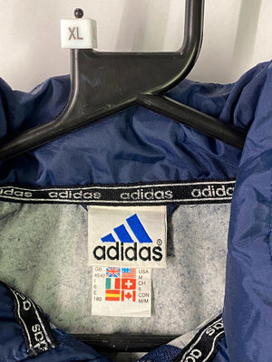 Vintage Adidas Navy Blue Windbreaker Jacket – Size M (Fits XL)