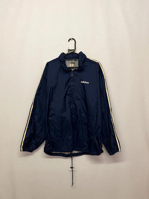 Vintage Adidas Navy Blue Windbreaker Jacket – Size M (Fits XL)