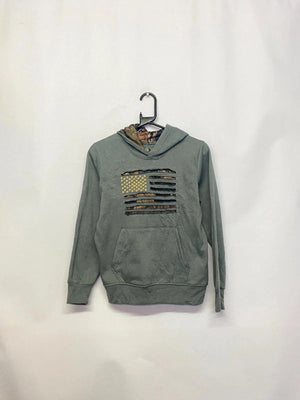 Mossy Oak Camo Flag Hoodie (Size 14)