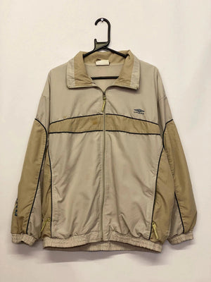 Vintage Umbro Beige/Brown Full-Zip Track Jacket – Men’s L