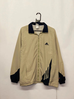 Vintage Adidas Beige & Navy Full-Zip Track Jacket – Men’s XL