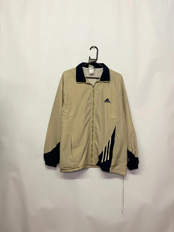 Vintage Adidas Beige & Navy Full-Zip Track Jacket – Men’s XL