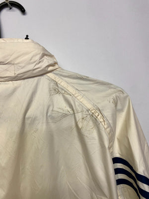 Adidas Vintage Cream & Navy 3-Stripes Windbreaker – Men’s M