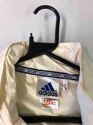 Adidas Vintage Cream & Navy 3-Stripes Windbreaker – Men’s M