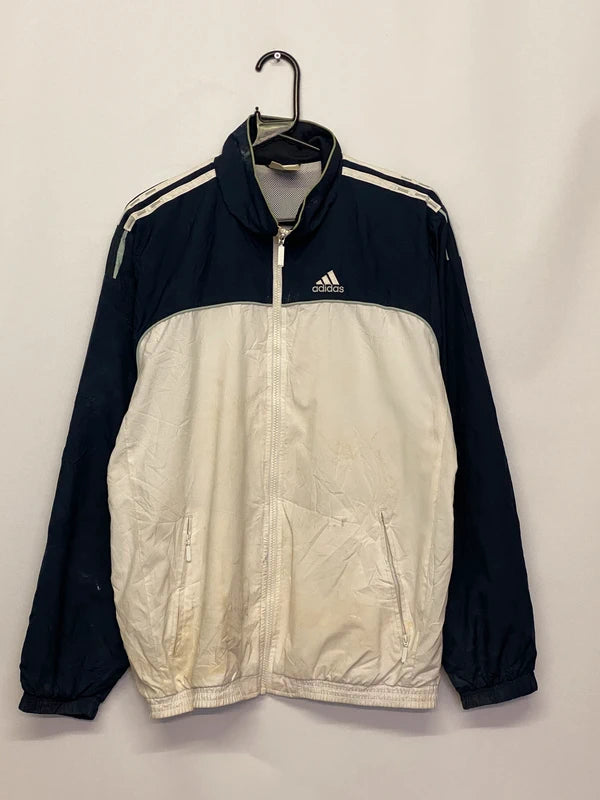 Adidas Silver & Black Full-Zip Windbreaker Jacket