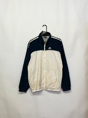 Adidas Silver & Black Full-Zip Windbreaker Jacket