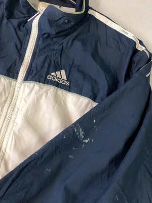 Adidas Silver & Black Full-Zip Windbreaker Jacket