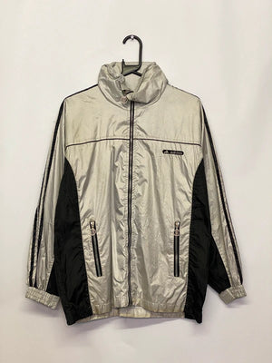 Vintage Adidas Silver & Black Full-Zip Track Jacket