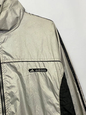 Vintage Adidas Silver & Black Full-Zip Track Jacket