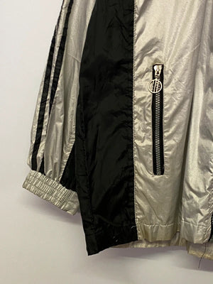Vintage Adidas Silver & Black Full-Zip Track Jacket