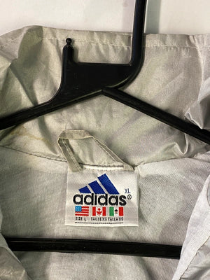 Vintage Adidas Silver & Black Full-Zip Track Jacket