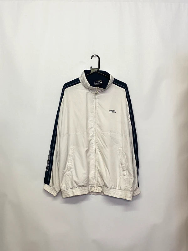 Vintage Umbro White & Navy Full-Zip Track Jacket – Retro 90s Sportswear