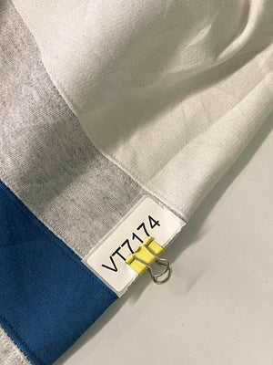 Vintage Claybrooke Sport Colourblock Henley Sweatshirt – Blue/White/Grey – XL