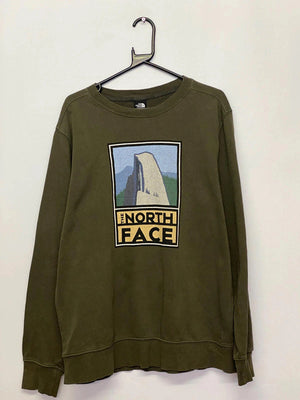 The North Face Olive Green Graphic Crewneck Sweatshirt (Men’s L)