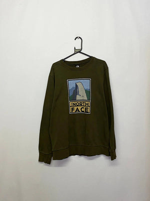 The North Face Olive Green Graphic Crewneck Sweatshirt (Men’s L)