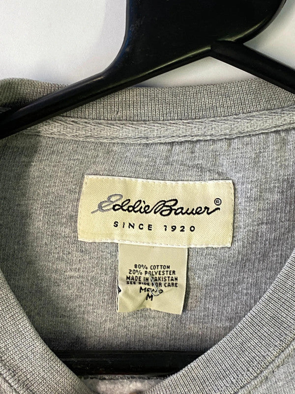 Eddie Bauer Grey Script Logo Crewneck Sweatshirt (Men’s M)