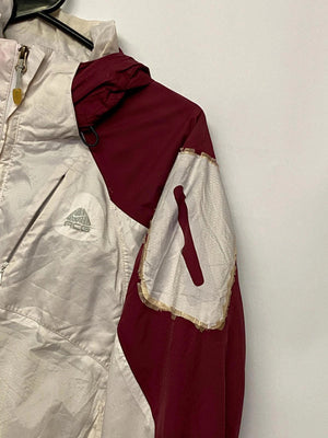Nike ACG 3 Outer Layer White & Burgundy Waterproof Jacket – Women’s S
