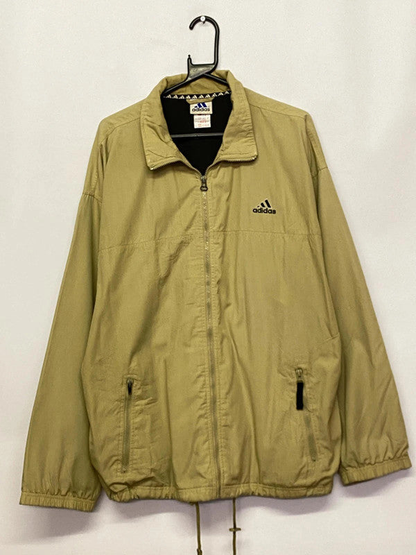 Vintage Adidas Khaki Full-Zip Windbreaker Jacket – Men’s M