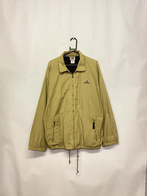 Vintage Adidas Khaki Full-Zip Windbreaker Jacket – Men’s M