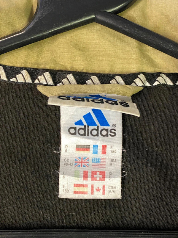 Vintage Adidas Khaki Full-Zip Windbreaker Jacket – Men’s M
