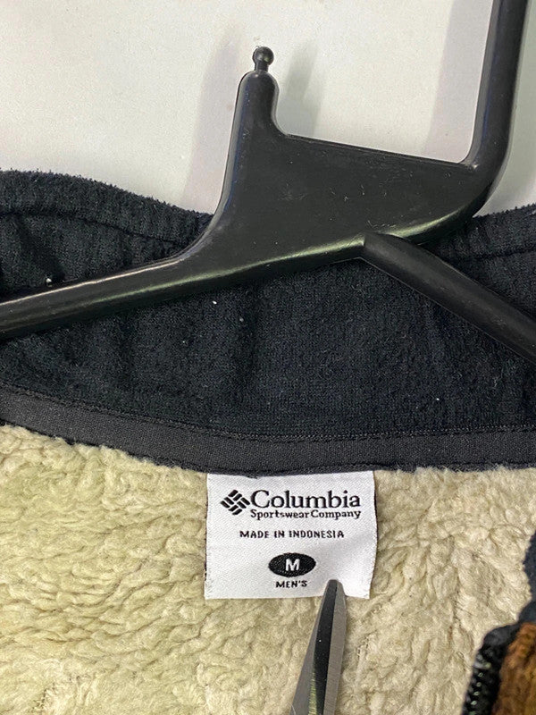 Columbia Brown 1/4 Zip Sherpa-Lined Fleece Pullover – Men’s M