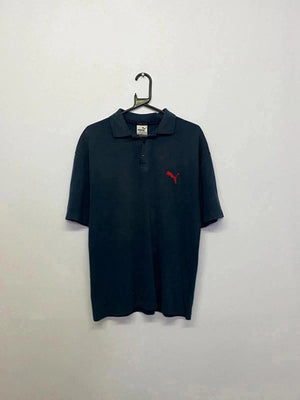 Vintage Puma Polo Shirt – Navy Blue with Red Logo – Size M
