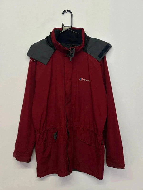 Vintage Berghaus Red & Grey Waterproof Jacket – Men’s L – Hiking Outdoor Coat