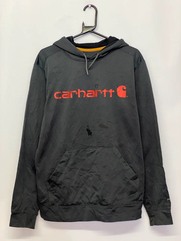 Carhartt Black Hoodie with Red Logo Print – Relaxed Fit – Size M