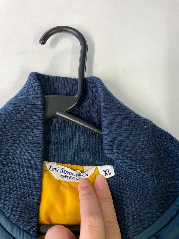 Levi Strauss & Co. Navy Bomber Jacket with Yellow Lining – XL