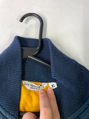 Levi Strauss & Co. Navy Bomber Jacket with Yellow Lining – XL