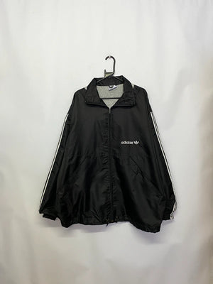 Adidas Originals Black Trefoil Windbreaker Jacket with Hood – Men’s XL